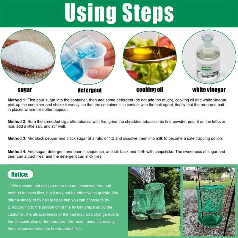 8 Pack Reusable Fly Traps Indoor & Outdoor Pest Control