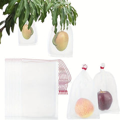 10pcs Mesh Bags for Growing Fruits & Veggies, Anti Bird & Insect Protection
