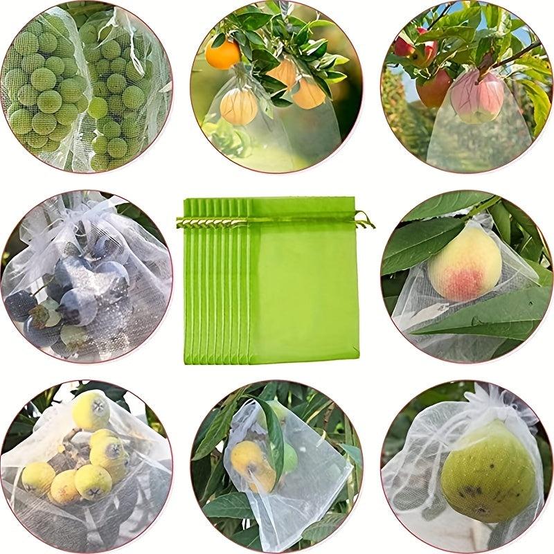 10pcs Mesh Bags for Growing Fruits & Veggies, Anti Bird & Insect Protection