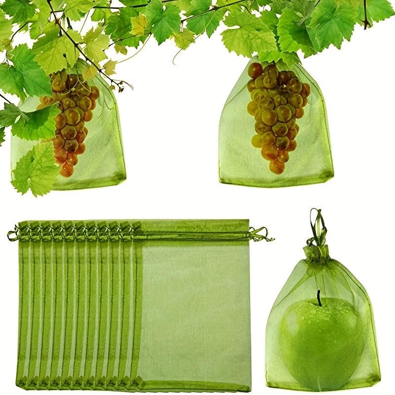 10pcs Mesh Bags for Growing Fruits & Veggies, Anti Bird & Insect Protection