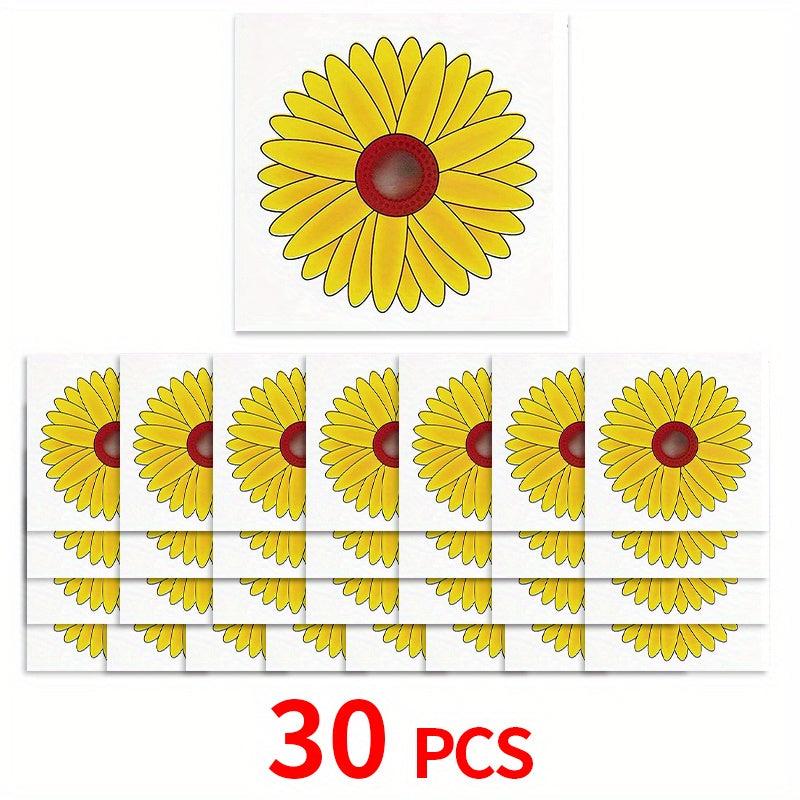 Sunflower Style Fly Traps Window Fly Stickers - 30pcs