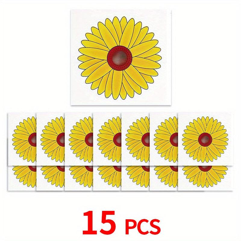 Sunflower Style Fly Traps Window Fly Stickers - 30pcs