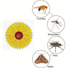 Sunflower Style Fly Traps Window Fly Stickers - 30pcs