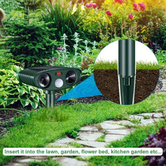 Cat Scarer Solar Powered Waterproof Cat Repellent Ultrasonic Pet Deterrents