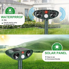 Cat Scarer Solar Powered Waterproof Cat Repellent Ultrasonic Pet Deterrents