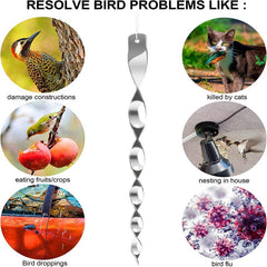 12pcs Bird Repellent Reflectors Scare Rods Hanging Reflective Deterrent Device