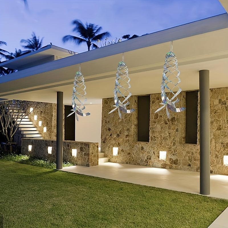 3pcs Bird Repellent Spiral Reflectors Silvery Mylar Spinner