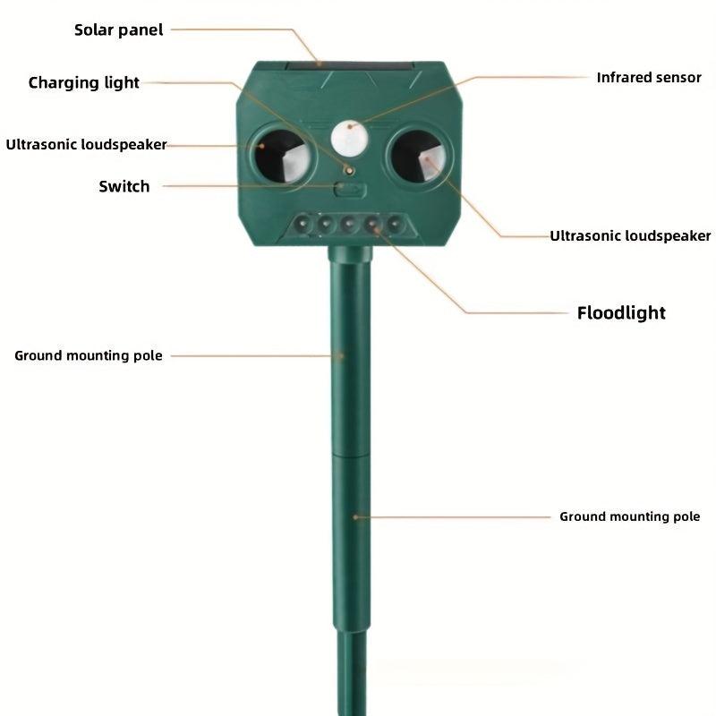 Solar Ultrasonic Animal Repellent Waterproof Sensor