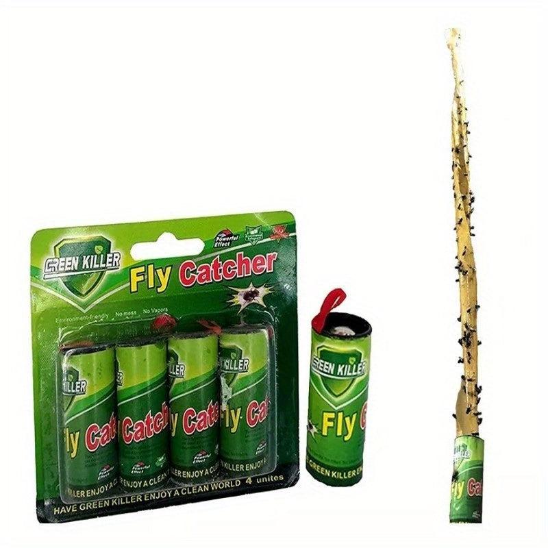 4pcs Fly Catcher Strips Sticky Fruit Fly Trap Indoor Outdoor Pest Control