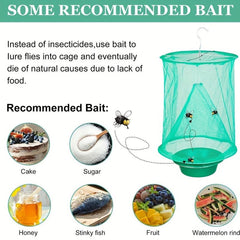10pcs Green Cage Fly Traps Reusable Hanging Indoor/Outdoor Family Farms