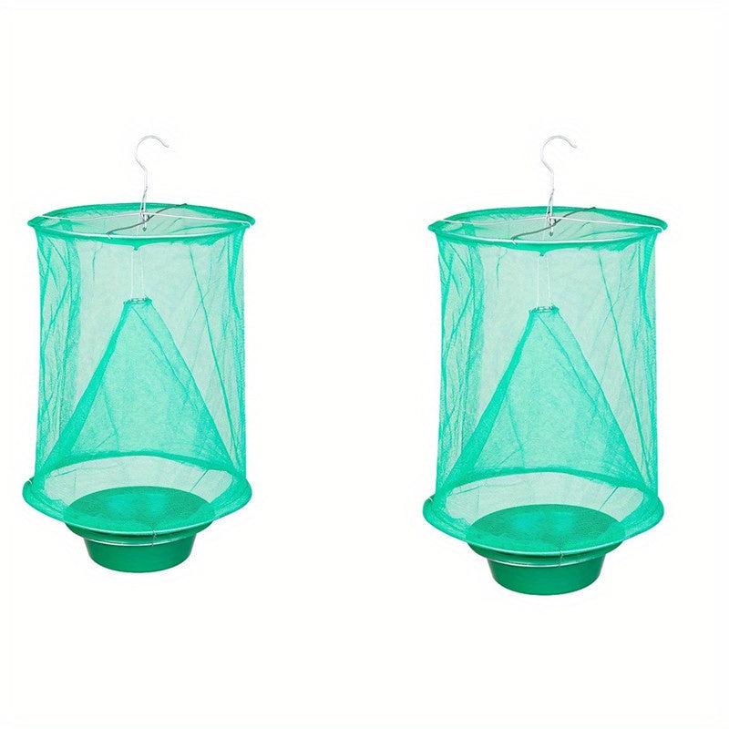 10pcs Green Cage Fly Traps Reusable Hanging Indoor/Outdoor Family Farms