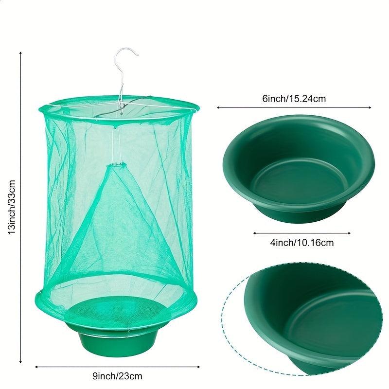 10pcs Green Cage Fly Traps Reusable Hanging Indoor/Outdoor Family Farms