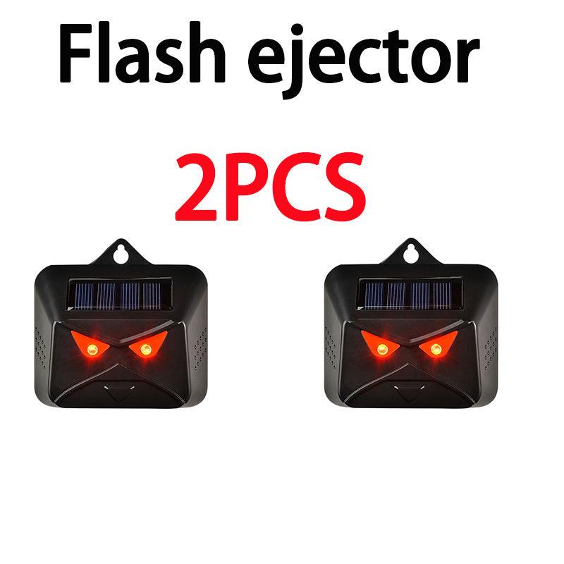 2-Pack Solar Animal Repellent Cat and Mouse Red Flashing Light