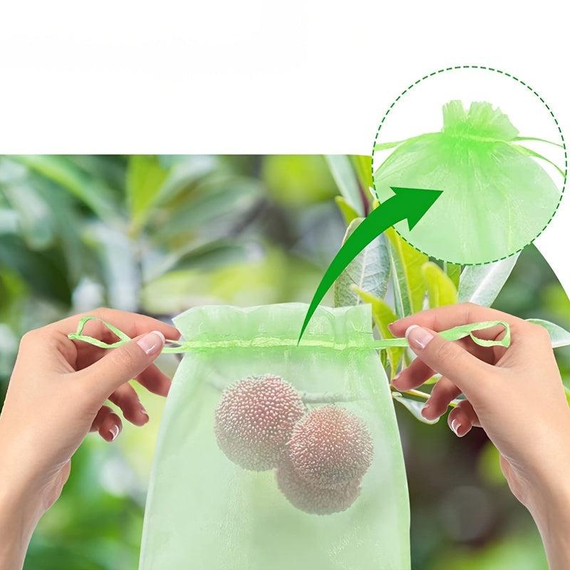 Fruit Protection Bags Garden Netting Barrier Bags With Drawstring