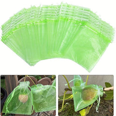 Fruit Protection Bags Garden Netting Barrier Bags With Drawstring