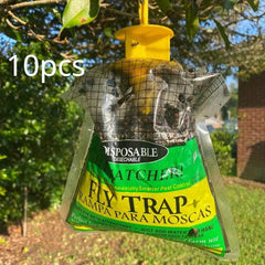 10pcs Disposable Fly Trapping Bag Non-toxic Fly Trap Bag with Bait