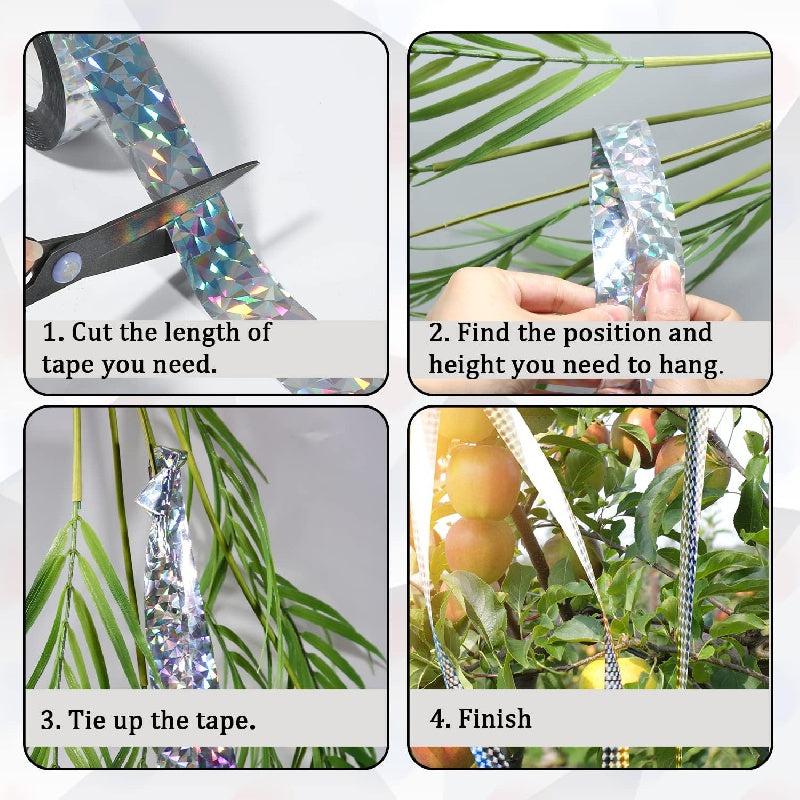 2pcs Bird Scare Tape Reflective Holographic Pigeon Repellent Tape