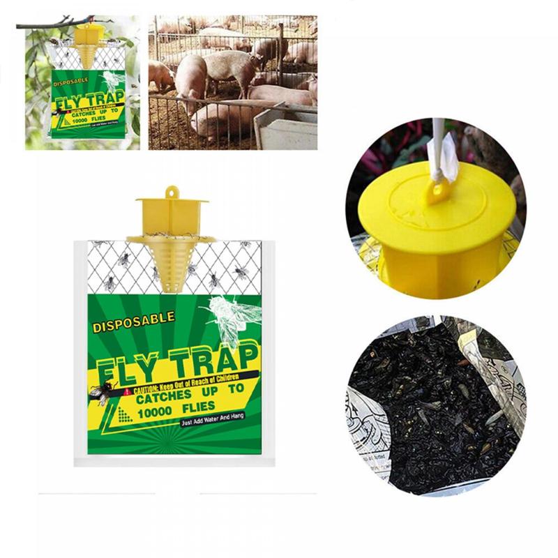 Fly Traps Outdoor Hanging Baited Fly Hunter Ranch Bags Disposable Pest Control