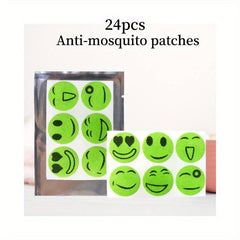 24pcs Mosquito Repellent Stickers Cartoon Expressions Anti-Sting Patches