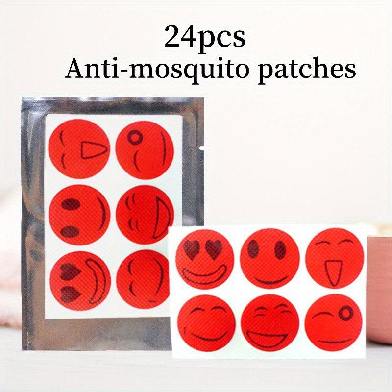 24pcs Mosquito Repellent Stickers Cartoon Expressions Anti-Sting Patches