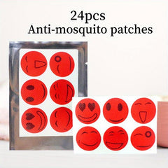 24pcs Mosquito Repellent Stickers Cartoon Expressions Anti-Sting Patches