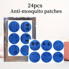 24pcs Mosquito Repellent Stickers Cartoon Expressions Anti-Sting Patches