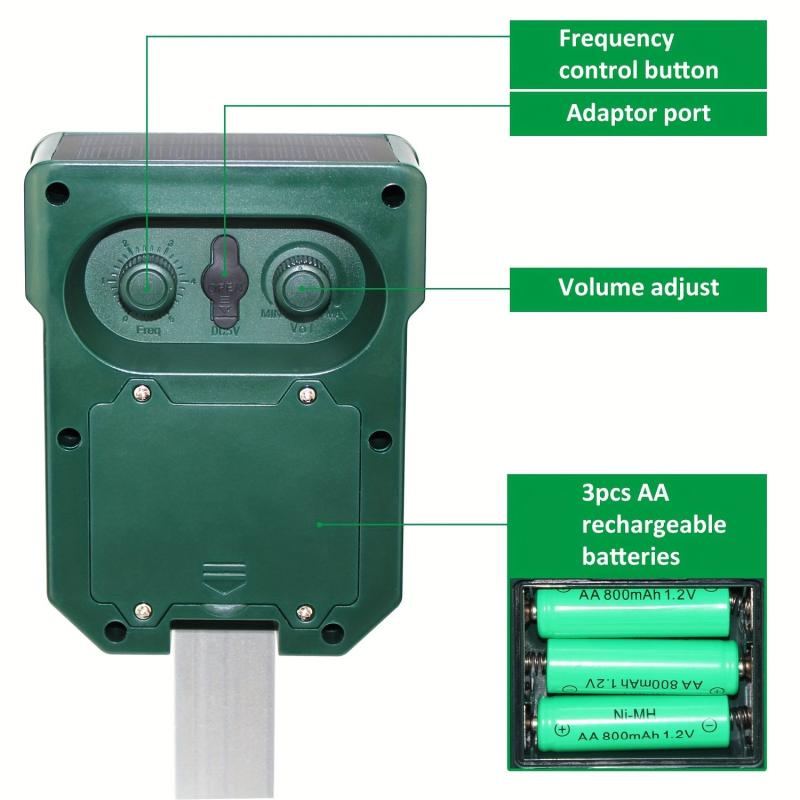 Ultrasonic Cat Repellent Foxes Repeller Solar Powered Animal Scarer Deterrent