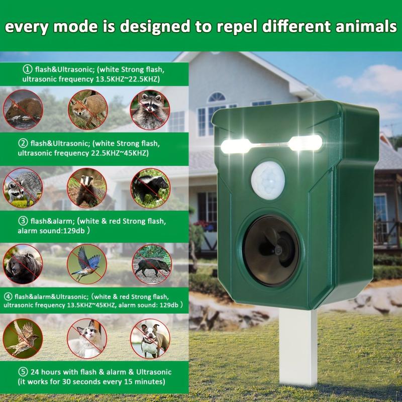 Ultrasonic Cat Repellent Foxes Repeller Solar Powered Animal Scarer Deterrent