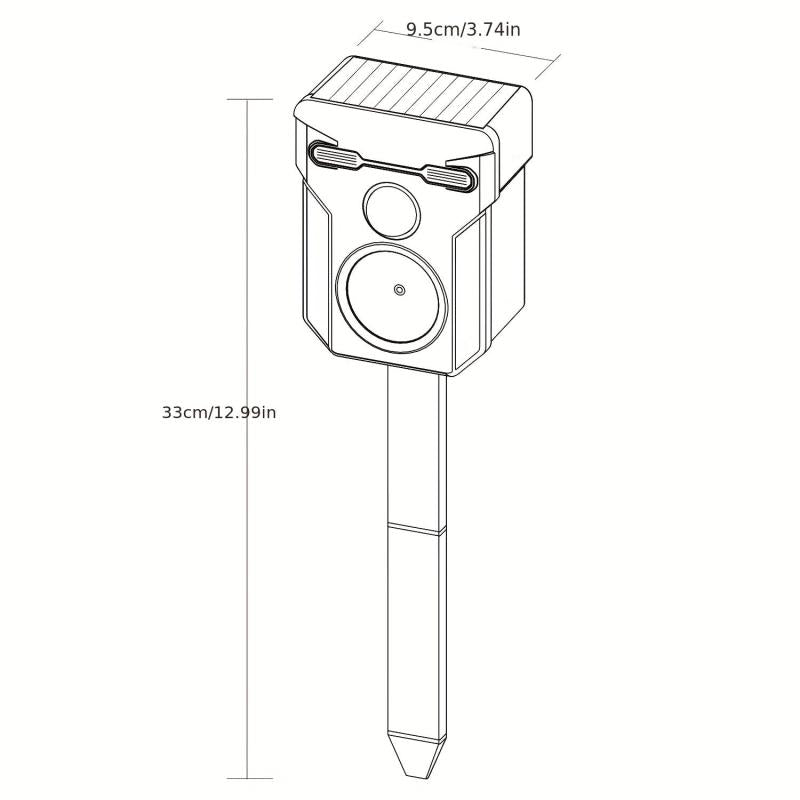 Ultrasonic Cat Repellent Foxes Repeller Solar Powered Animal Scarer Deterrent