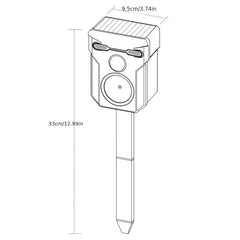 Ultrasonic Cat Repellent Foxes Repeller Solar Powered Animal Scarer Deterrent