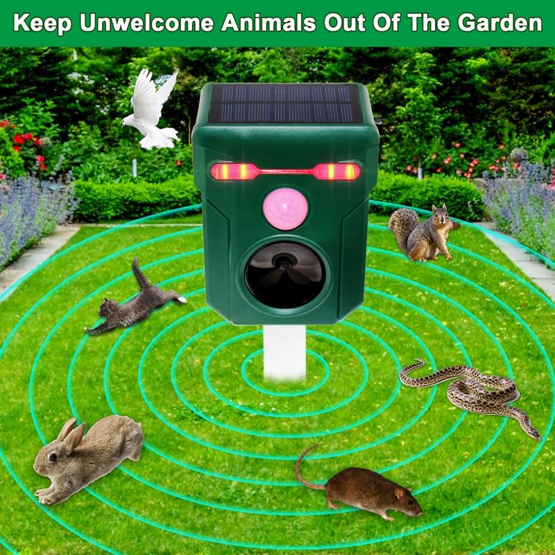 Ultrasonic Cat Repellent Foxes Repeller Solar Powered Animal Scarer Deterrent