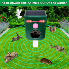 Ultrasonic Cat Repellent Foxes Repeller Solar Powered Animal Scarer Deterrent
