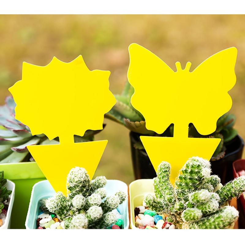 12pcs Armyworm Yellow Insect Trapping Board Solar Butterfly shaped