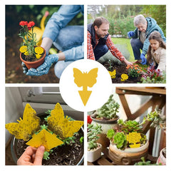 12pcs Armyworm Yellow Insect Trapping Board Solar Butterfly shaped