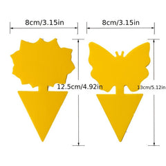 12pcs Armyworm Yellow Insect Trapping Board Solar Butterfly shaped