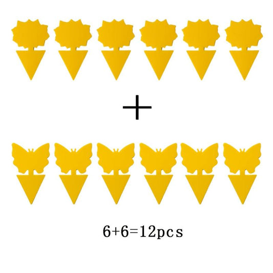12pcs Armyworm Yellow Insect Trapping Board Solar Butterfly shaped