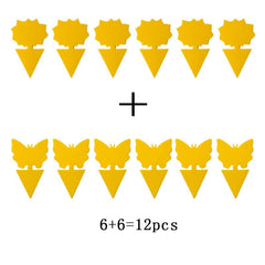 12pcs Armyworm Yellow Insect Trapping Board Solar Butterfly shaped