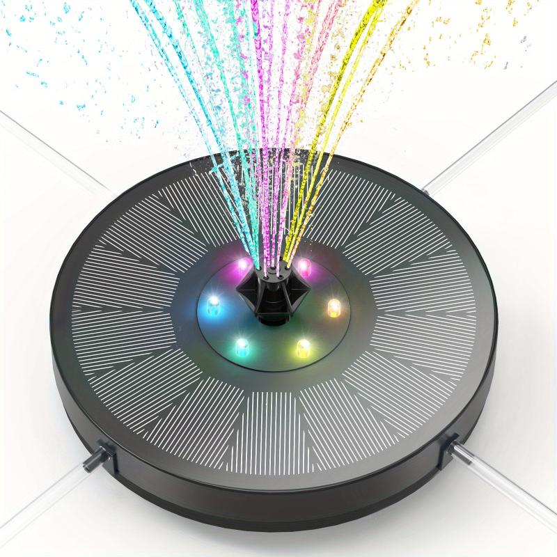 5W LED Solar Fountain Pump With Lights For Bird Bath DIY