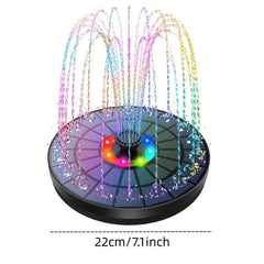 5W LED Solar Fountain Pump With Lights For Bird Bath DIY