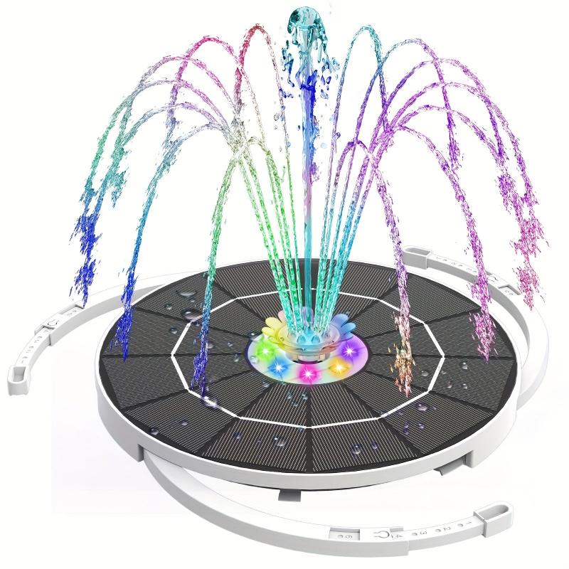 5W LED Solar Fountain Pump With Lights For Bird Bath DIY