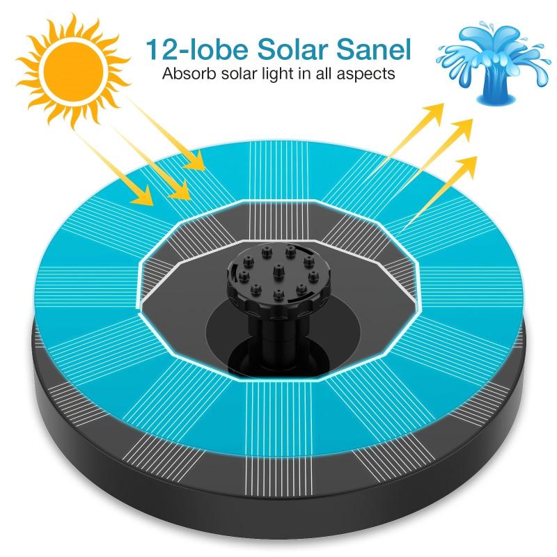 Solar Fountain Pump 6 Nozzles 1 5 2 5 3 5W