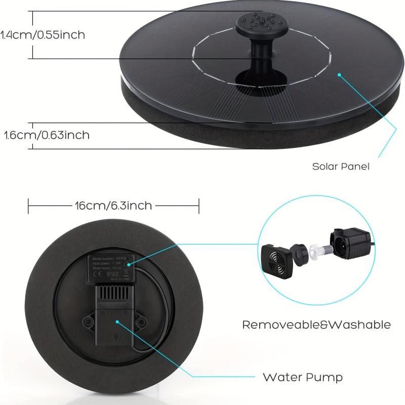 Solar Bird Bath Fountain Pump Upgrade 3 5W Solar Fountain With 6 Nozzles