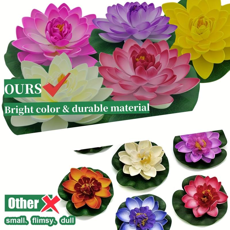 Artificial Foam Lotus Flower With Lily Pad for Garden Pond