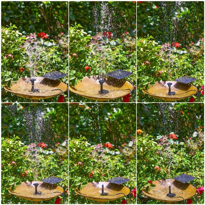 Solar Water Pump Kit with 6 Nozzles for DIY Water Feature Outdoor Fountain