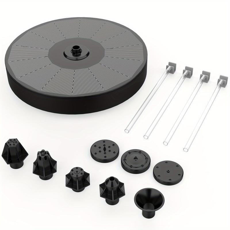 3.5W Solar Fountain For Bird Bath - Upgraded Pump with 6 Nozzles