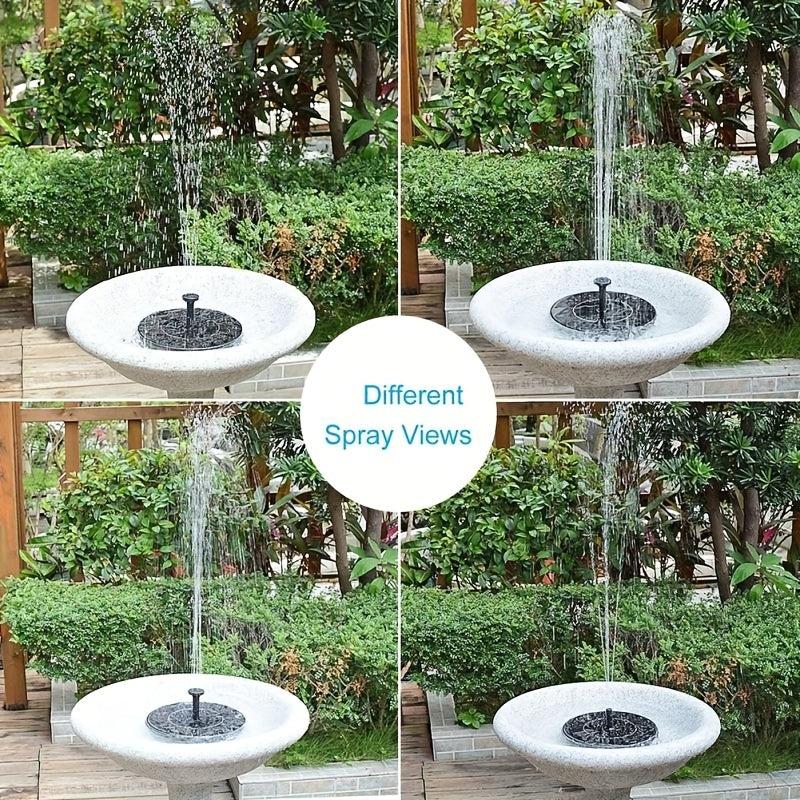 Solar Bird Bath Fountain Pump with 7 Nozzles Stand