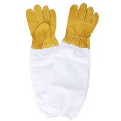 Beekeeping Gloves Thick Goatskin Leather With Ventilated Canvas Long Sleeves