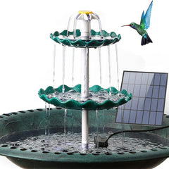 3 Tiered Bird Bath With 5W Solar Pump DIY Fountain Garden Decoration
