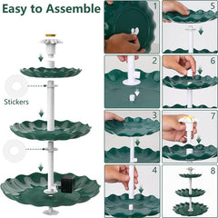 3 Tiered Bird Bath With 5W Solar Pump DIY Fountain Garden Decoration