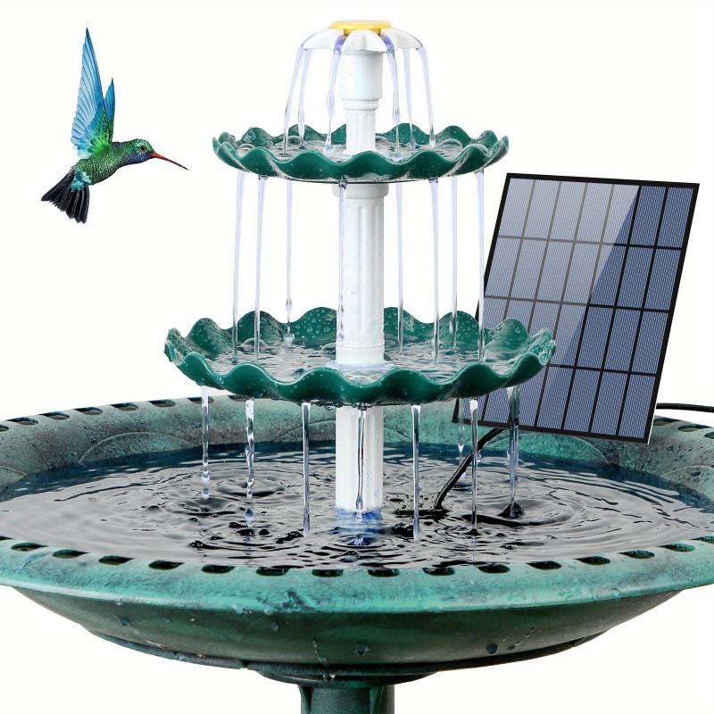 3 Tiered Bird Bath With 5W Solar Pump DIY Fountain Garden Decoration
